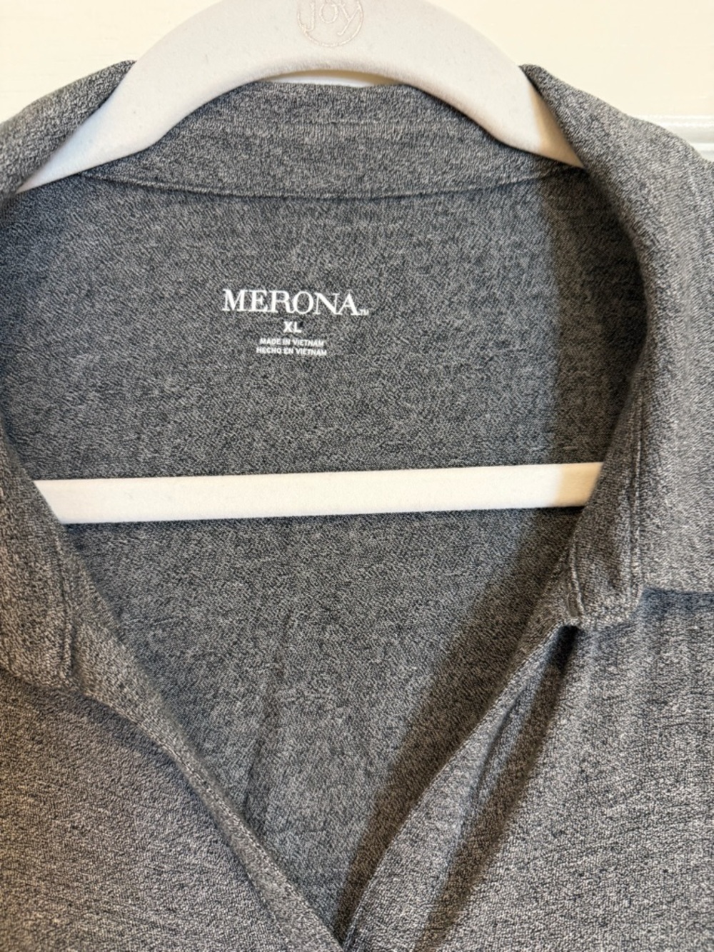 Merona Women's Heather Gray Casual Button-Down Shirt - Picture 2 of 2
